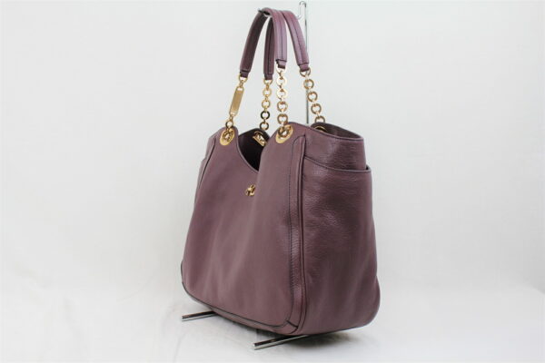 imgrc0071258781 Salvatore Ferragamo Gancini Chain Tote Bag Violet Purple