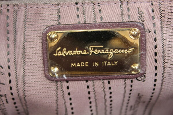 imgrc0071258786 Salvatore Ferragamo Gancini Chain Tote Bag Violet Purple