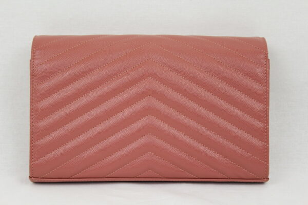 imgrc0071683357 YSL Saint Laurent Monogram Chain Wallet Calfskin Pink Beige