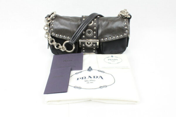 imgrc0072083726 Prada Shoulder Bag Nylon Black