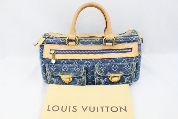 imgrc0072083887 Louis Vuitton Neo Speedy Handbag Monogram Denim Blue