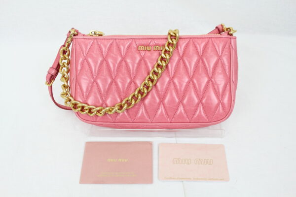 imgrc0072452692 Miu Miu 2WAY Chain Shoulder Bag Leather Pink