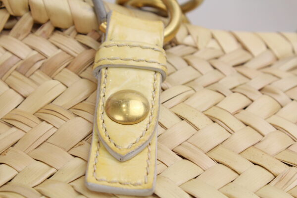 imgrc0072533840 Miu Miu Straw Tote Basket Bag Leather Yellow