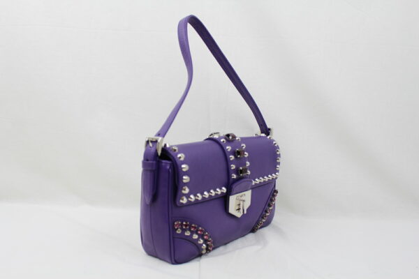 imgrc0072559073 Prada Saffiano Soft Handbag Shoulder Purple