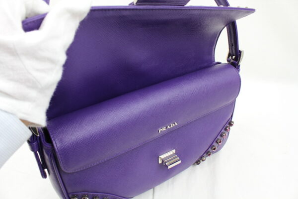 imgrc0072559077 Prada Saffiano Soft Handbag Shoulder Purple