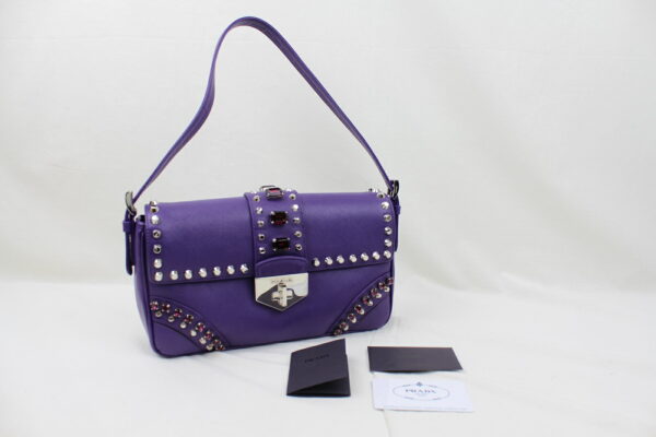 imgrc0072559081 Prada Saffiano Soft Handbag Shoulder Purple