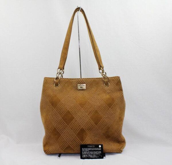 imgrc0072559775 Chanel Suede Tote Bag Brown