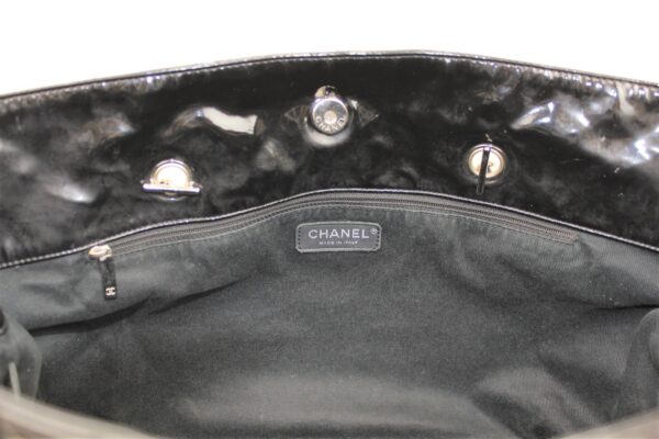 imgrc0072578168 Chanel Enamel Chain Tote Bag Black