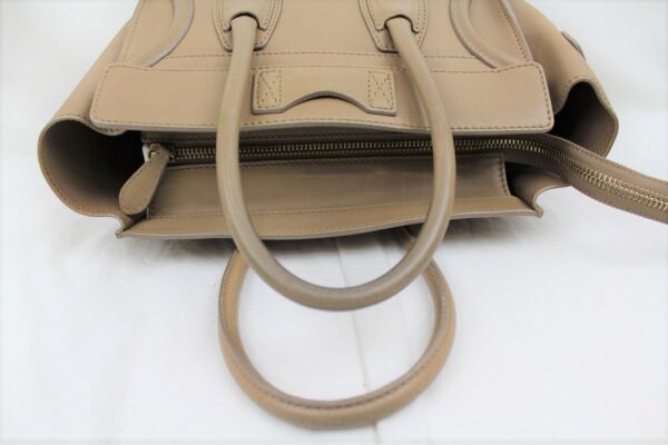 imgrc0072661832 Celine Luggage Micro Shopper Leather Handbag Beige