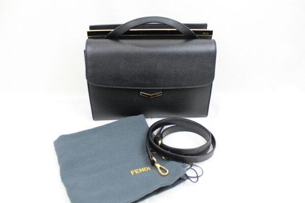 imgrc0072694972 Fendi Demi Jour Leather Shoulder Bag Black