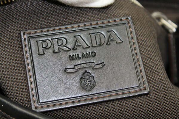 imgrc0072702625 Prada Jacquard Shoulder Bag Canvas Leather Gray