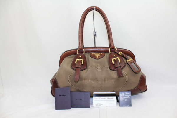 imgrc0072708593 Prada Jacquard Handbag Brown