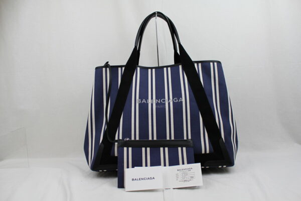 imgrc0072731750 Balenciaga Blue Cabas Canvas Leather Tote Bag Blue Black