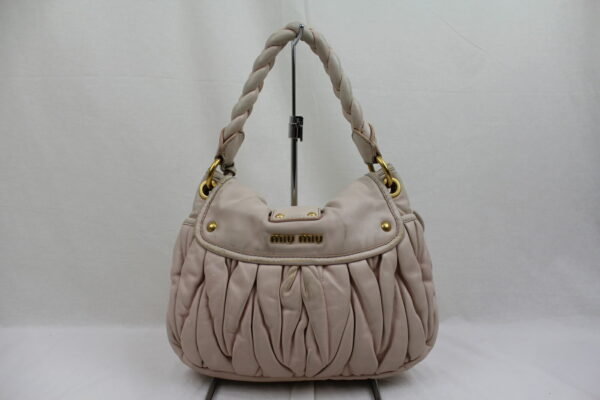 imgrc0072731778 Miu Miu 2WAY Shoulder Bag Leather Beige