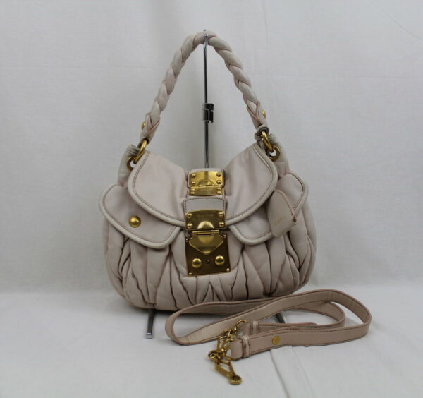 imgrc0072731787 Miu Miu 2WAY Shoulder Bag Leather Beige