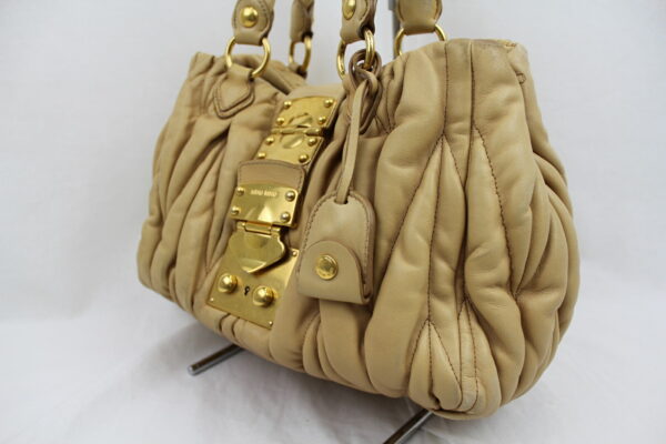 imgrc0072732108 Miu Miu 2WAY Handbag Shoulder Bag Leather Camel Yellow