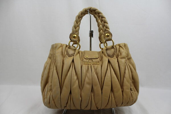 imgrc0072732110 Miu Miu 2WAY Handbag Shoulder Bag Leather Camel Yellow