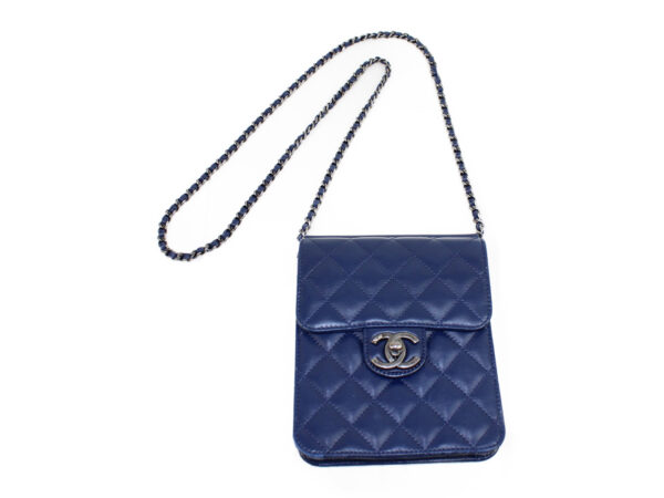 imgrc0073058104 Chanel Matelasse Lambskin Chain Shoulder Bag Blue Blue