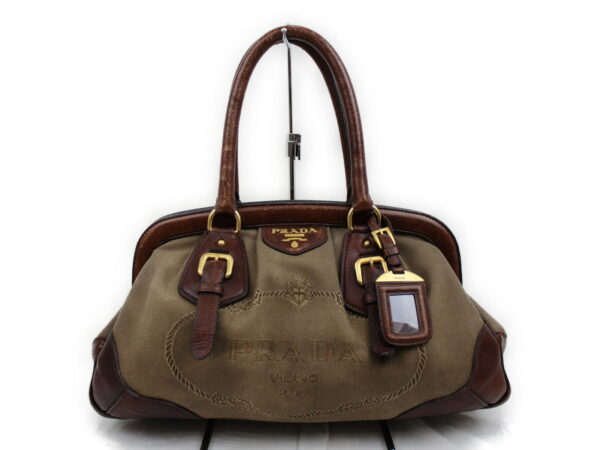 imgrc0073096067 Prada Jacquard Handbag Brown