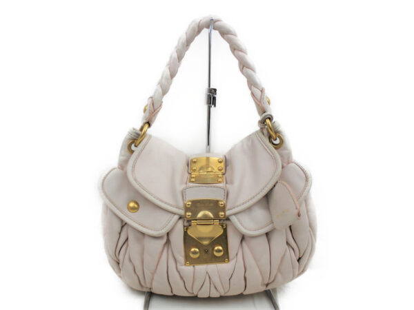 imgrc0073098425 Miu Miu 2WAY Shoulder Bag Leather Beige