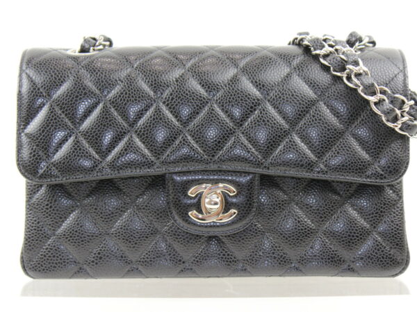 imgrc0073143378 Chanel W Chain Matelasse Caviar Skin Shoulder Bag Black