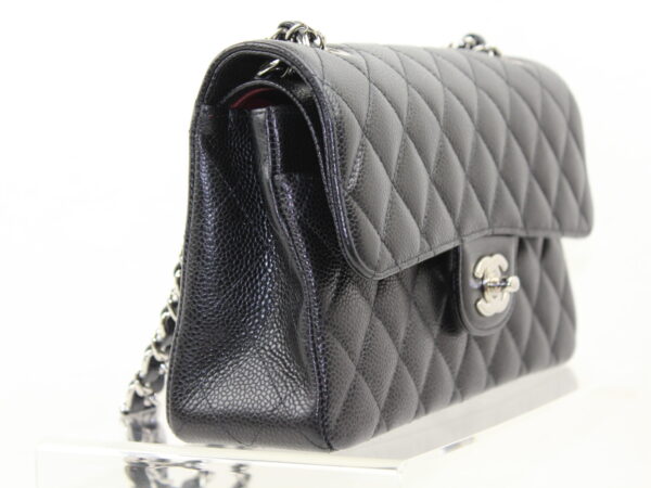 imgrc0073143380 Chanel W Chain Matelasse Caviar Skin Shoulder Bag Black