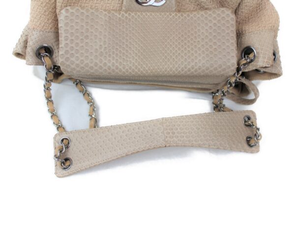 imgrc0073146194 Chanel Python Chain Shoulder Bag Beige