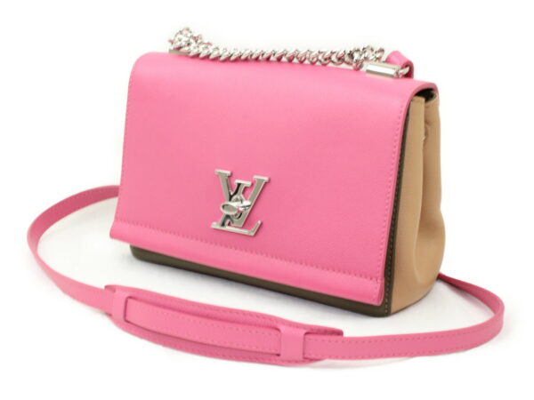 imgrc0073170291 Louis Vuitton Lock Me 2 BB Handbag Leather Pink Khaki