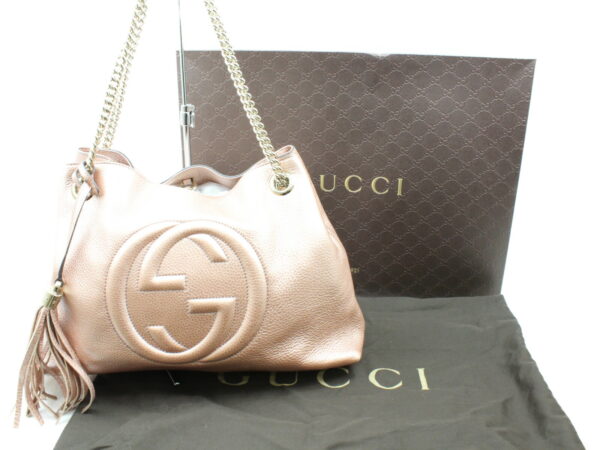 imgrc0073176381 Gucci Soho Chain Tote Pink Leather