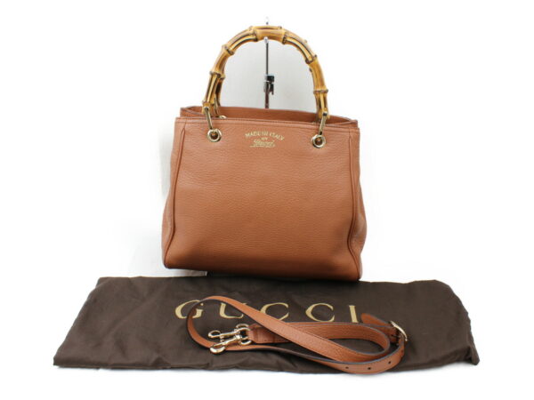 imgrc0073177713 Gucci Bamboo Shopper 2WAY Handbag Leather Brown