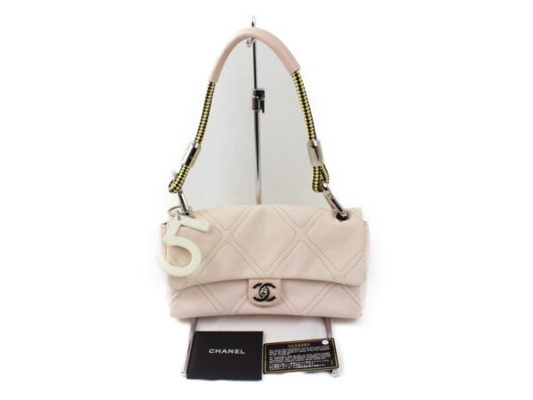 imgrc0073200232 Chanel No5 Canvas Leather Shoulder Bag Pink