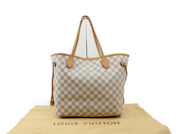 imgrc0073213130 Louis Vuitton Neverfull MM Tote Bag Damier Azur Brown