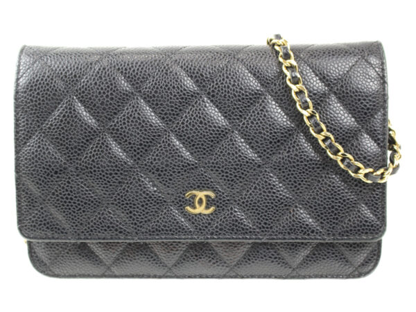 imgrc0073491041 Chanel Chain Wallet Caviar Skin Black