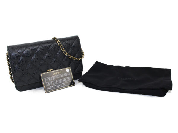 imgrc0073491074 Chanel Chain Wallet Caviar Skin Black