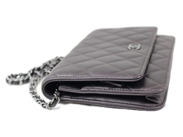 imgrc0073491159 Chanel Chain Wallet Leather Gray