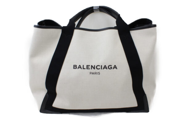 imgrc0073512372 Balenciaga Hippo Canvas Leather Tote Bag White Black