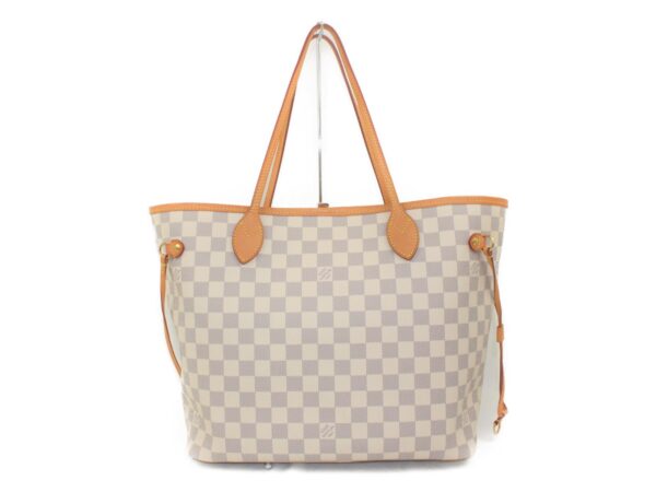 imgrc0073754518 Louis Vuitton Neverfull MM Tote Bag Damier Azur Rose Ballerine