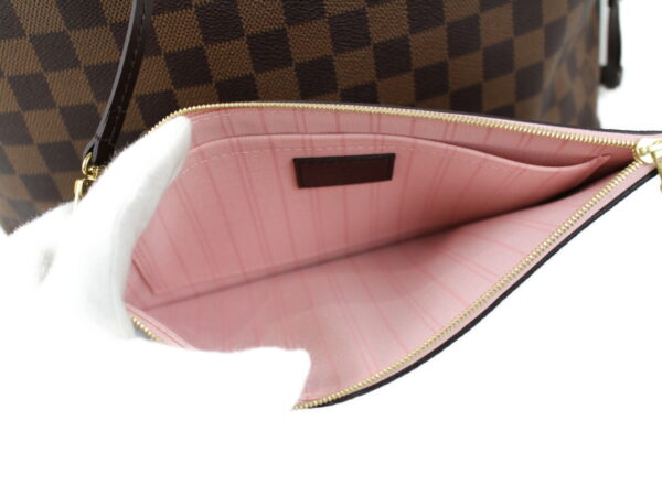 imgrc0073829895 Louis Vuitton Neverfull MM Tote Bag Damier Ebene Brown Beige Rose Ballerine