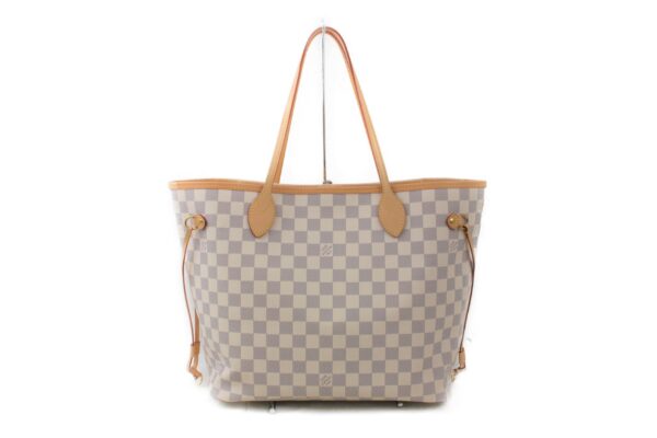 imgrc0073854807 Louis Vuitton Neverfull MM Tote Bag Damier Azur White