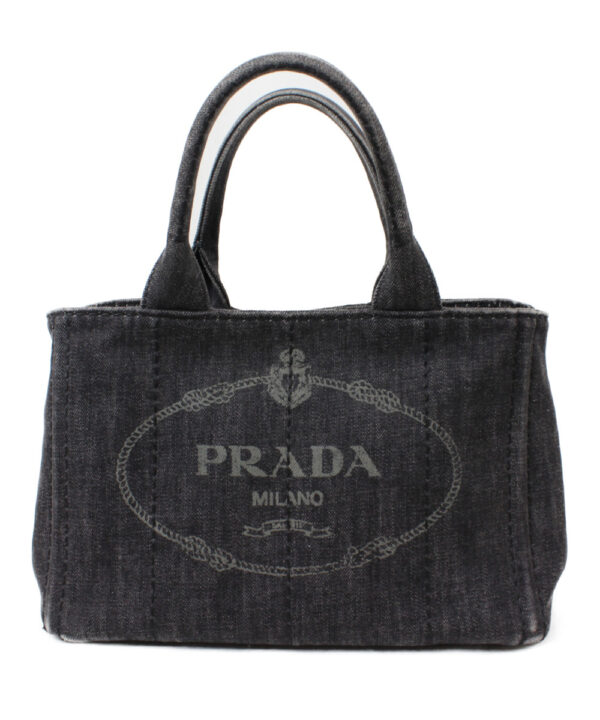 imgrc0074259911 Prada Canapa Tote Bag Canvas Shoulder Bag Black