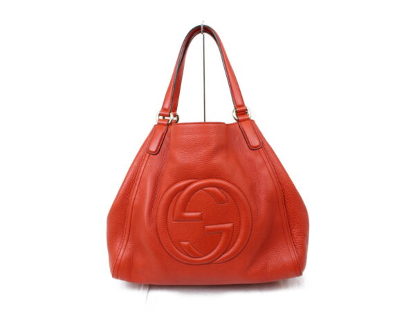 imgrc0074273214 Gucci Interlocking Handbag Leather Orange