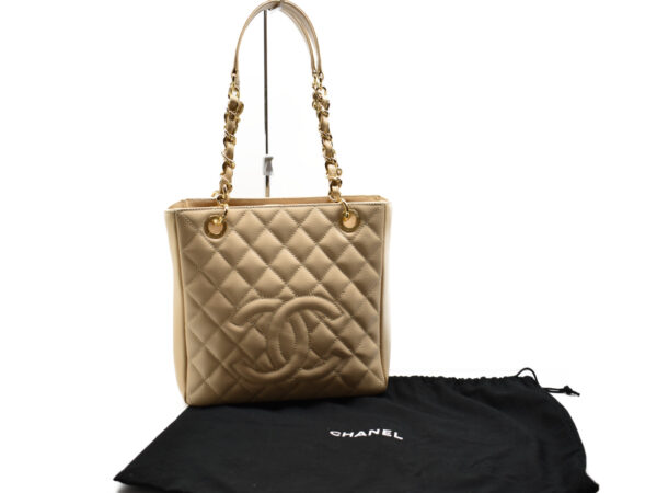 imgrc0074889268 Chanel Reprint Caviar Skin Chain Tote Bag Beige