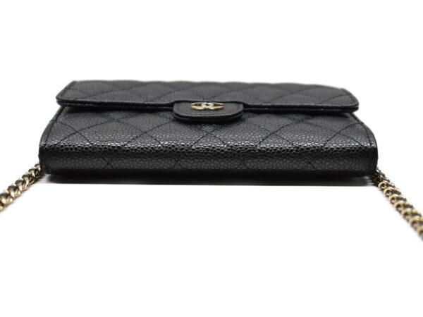 imgrc0074938061 Chanel Chain Caviar Skin Wallet Black