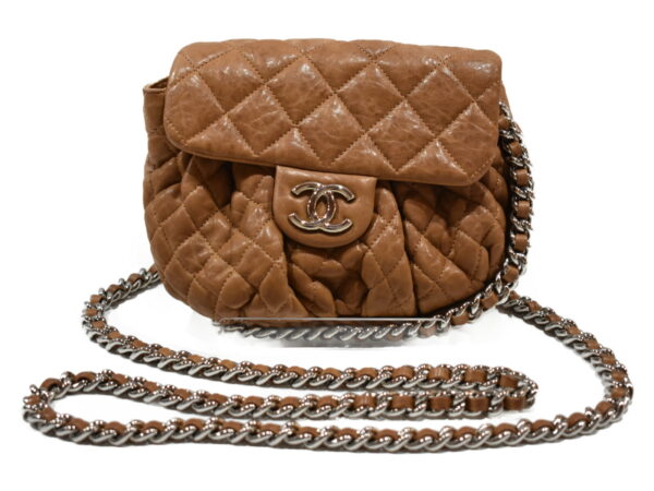 imgrc0075025025 Chanel Chain Around Leather Shoulder Bag Brown