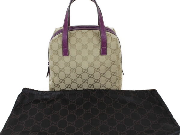 imgrc0075049812 Gucci Handbag Canvas Leather Beige Purple