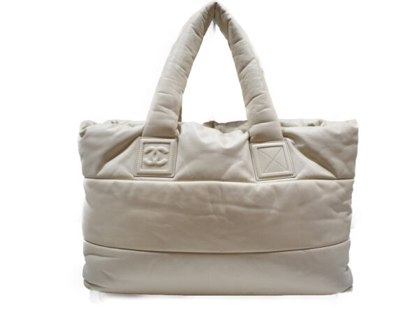 imgrc0075188956 Chanel Coco Cocoon Leather Handbag White Off White