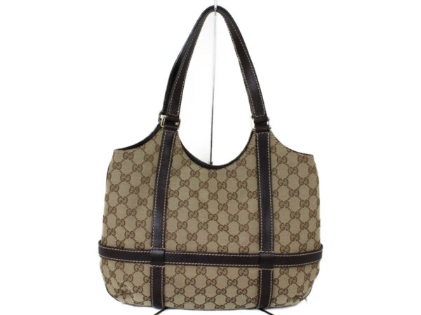 imgrc0075201403 Gucci GG Pattern Shoulder Bag Canvas Brown