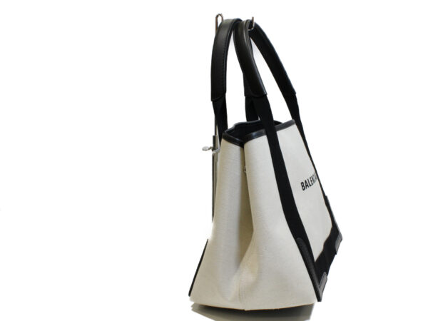 imgrc0075241024 Balenciaga Blue Hippo Canvas Leather Handbag White Black