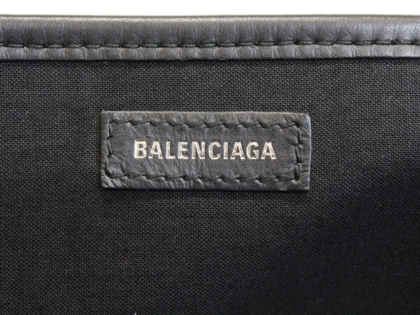 imgrc0075241028 Balenciaga Blue Hippo Canvas Leather Handbag White Black