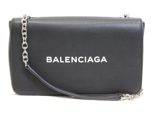 imgrc0075242801 Balenciaga Everyday Leather Shoulder Bag Black